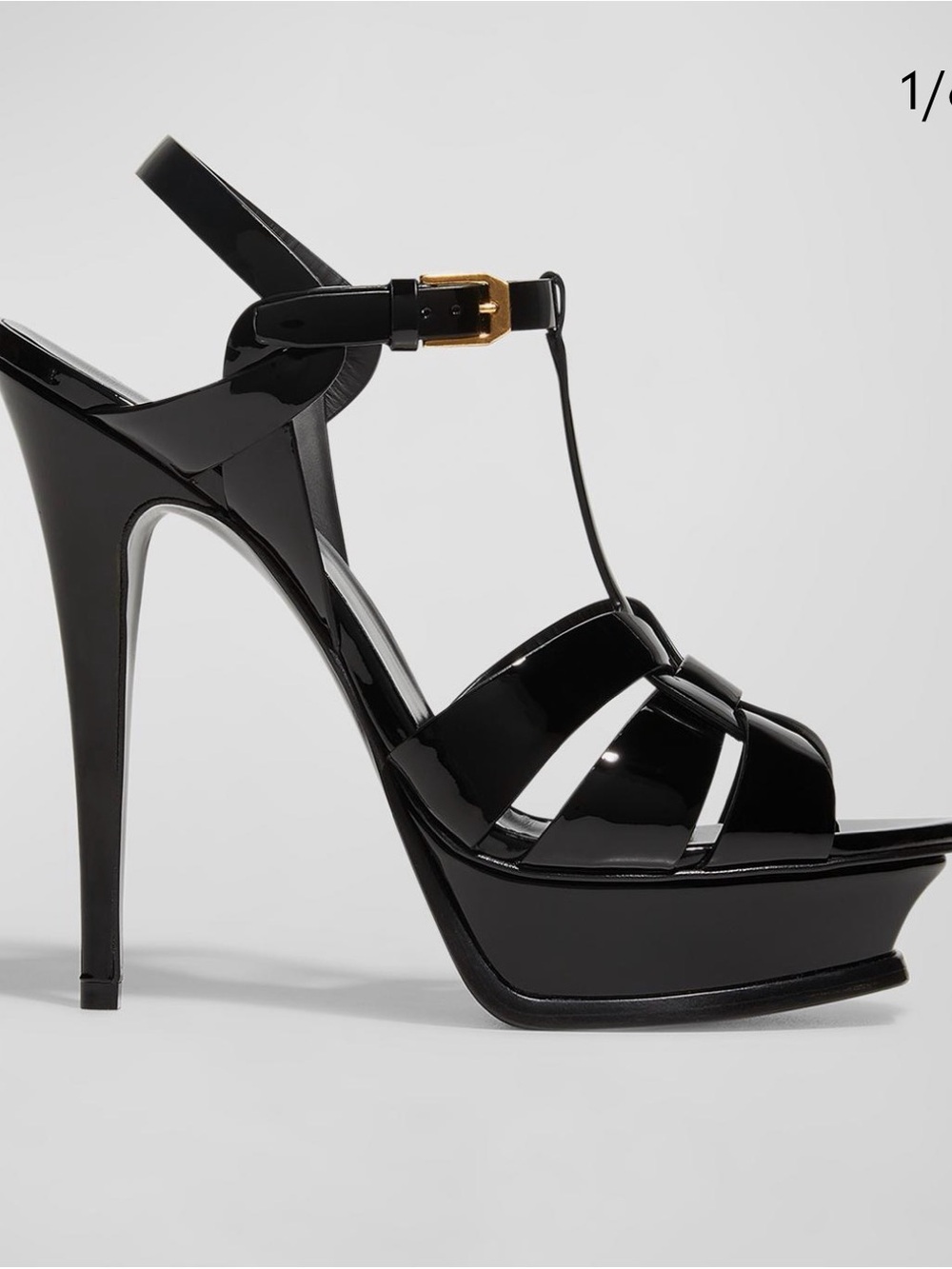 Saint Laurent Tribute Platform Sandal - Black - size 8.5